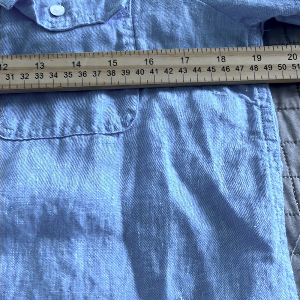 Talbots Sky Blue Linen Blouse - Picture 13 of 14